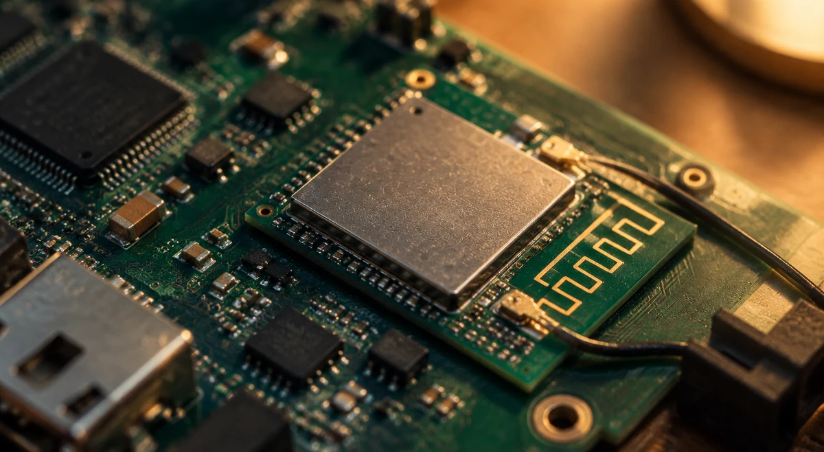 IoT edge device circuit board close-up